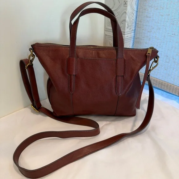 Fossil Skylar Satchel Bag in the color Brandy - Picture 5 of 9